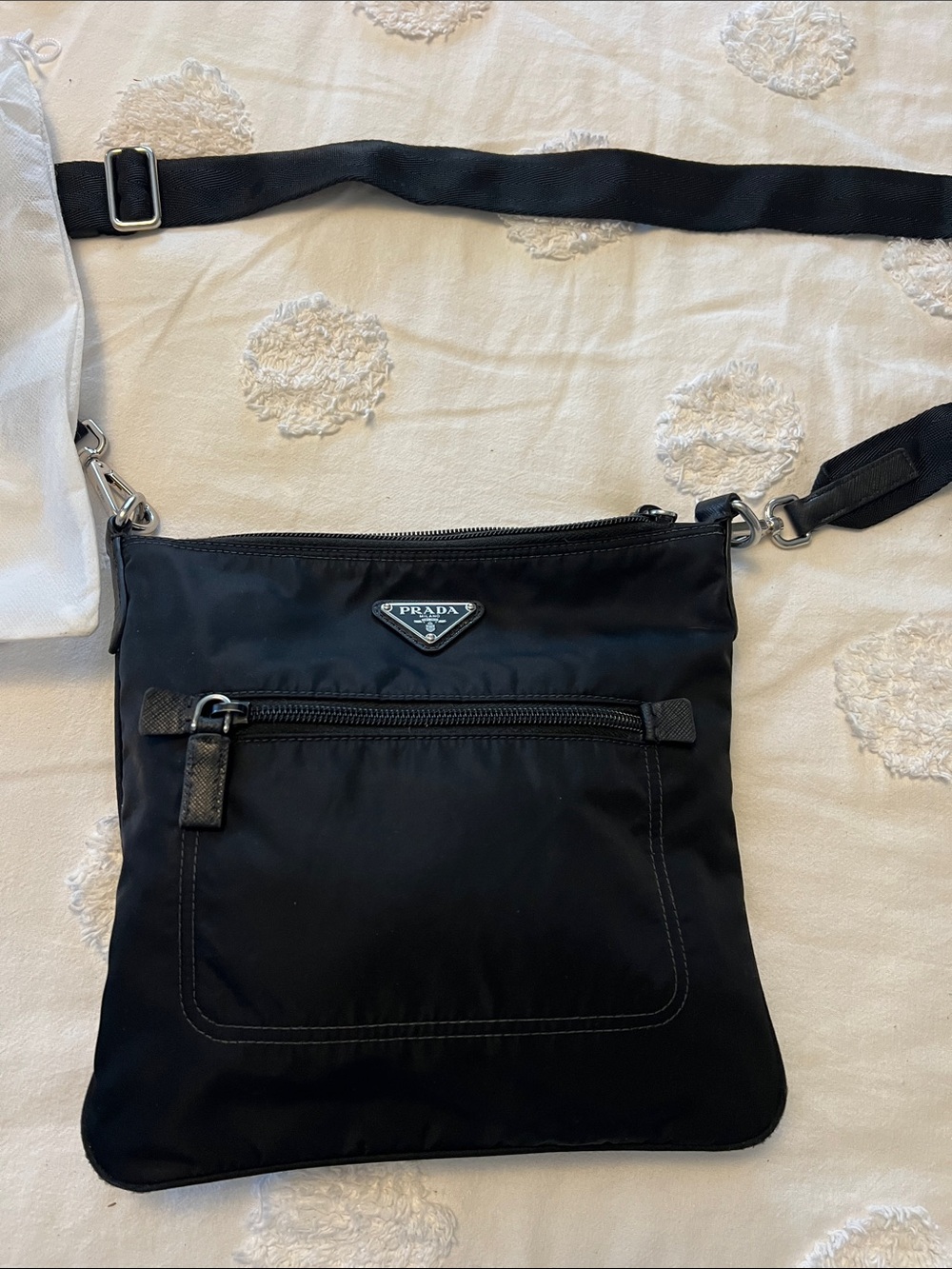 Prada Black Nylon Messenger Crossbody